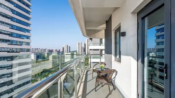 Premium bedding, down duvets, desk, laptop workspace