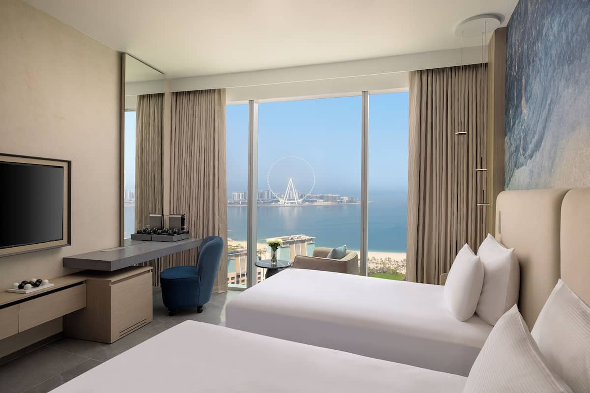 Chambre Premium, 2 lits une place, vue mer