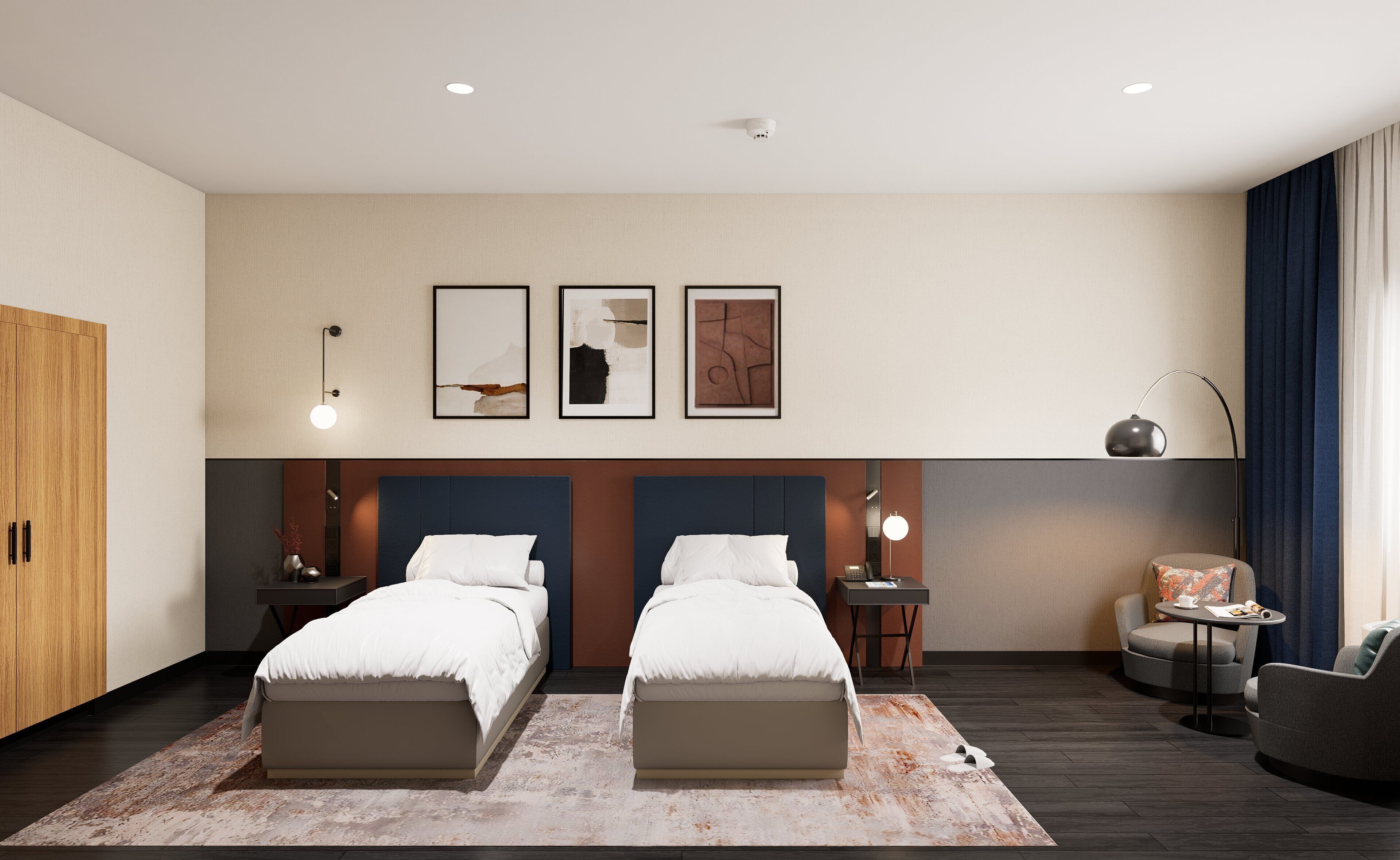 고급 침구, 객실 내 금고, 노트북 작업 공간, 암막 커튼