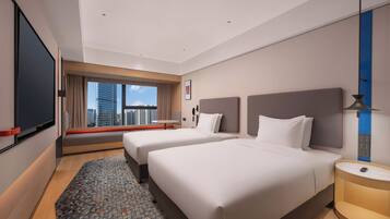 2 Double Standard | Premium bedding, down duvets, laptop workspace, blackout curtains