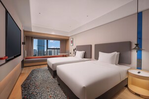 2 Double Standard | Premium bedding, down comforters, laptop workspace, blackout drapes