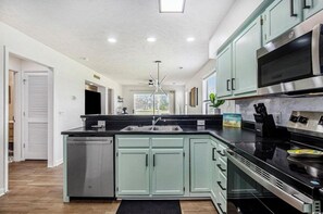 Microwave, oven, stovetop, dishwasher