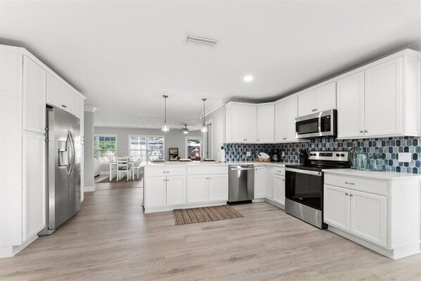 Microwave, oven, stovetop, dishwasher