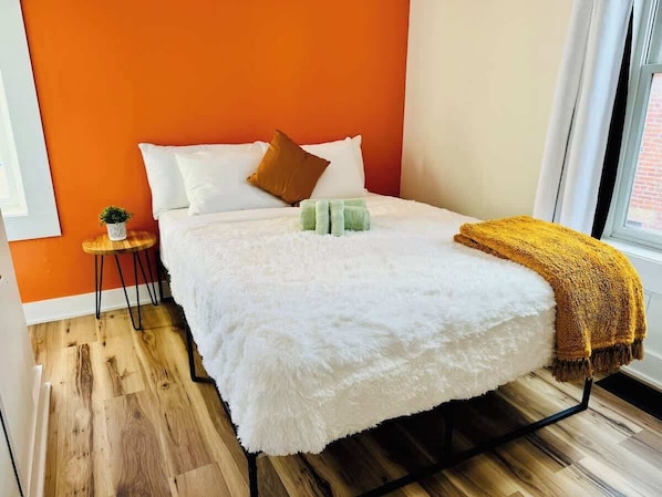 Egyptian cotton sheets, premium bedding, memory-foam beds, free minibar