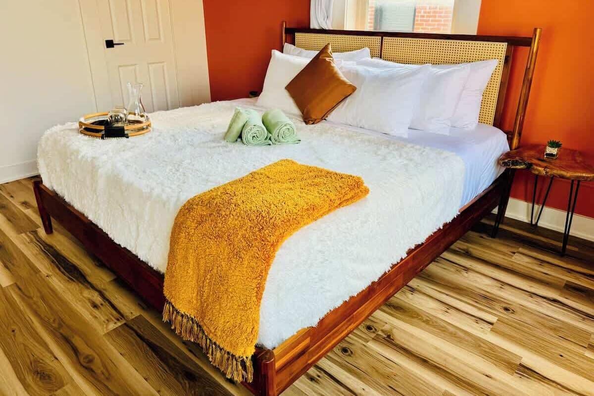 Egyptian cotton sheets, premium bedding, memory foam beds, free minibar
