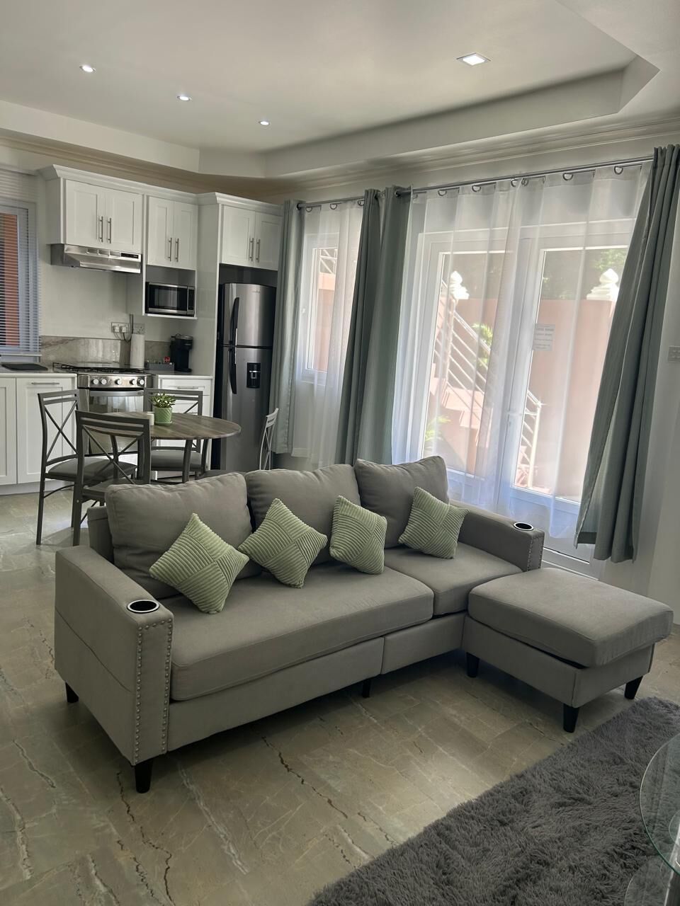 公寓, 花園景, 地面 | 客廳