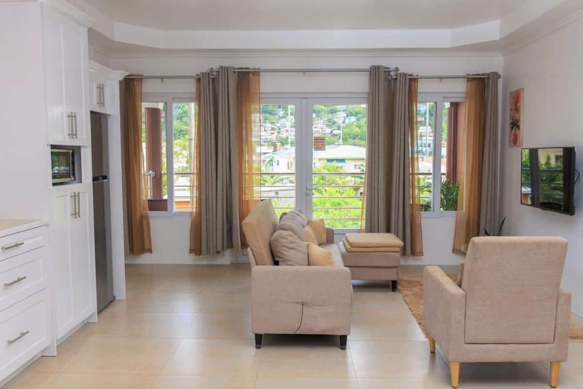 Appartement, 2 chambres, vue sur la montagne | Aire de séjour