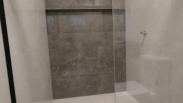 Shower, soap, toilet paper