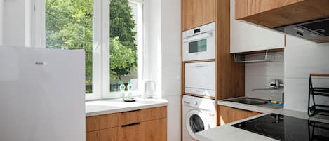 Fridge, oven, stovetop, dishwasher
