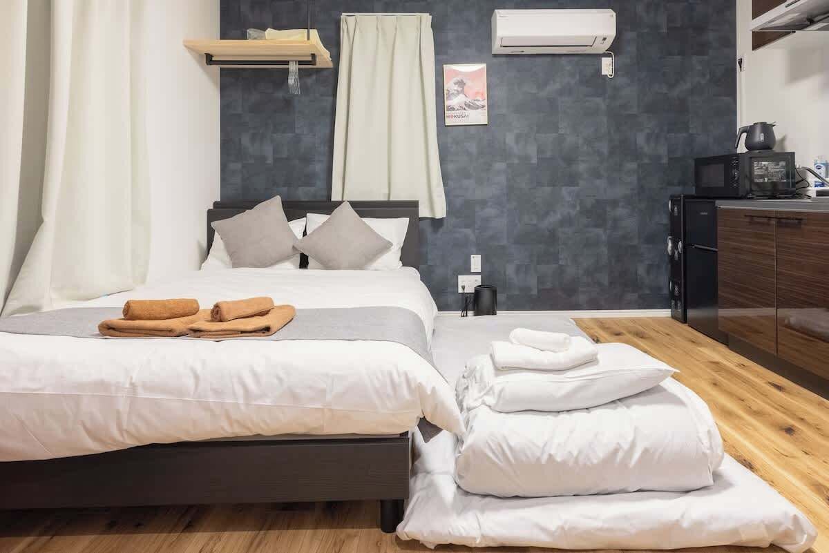 1 室のベッドルーム、アイロン / アイロン台、WiFi、ベッドシーツ