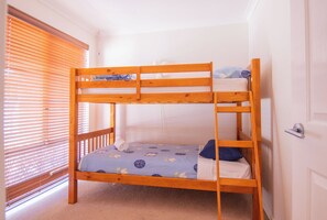 4 bedrooms, iron/ironing board, travel cot, bed sheets