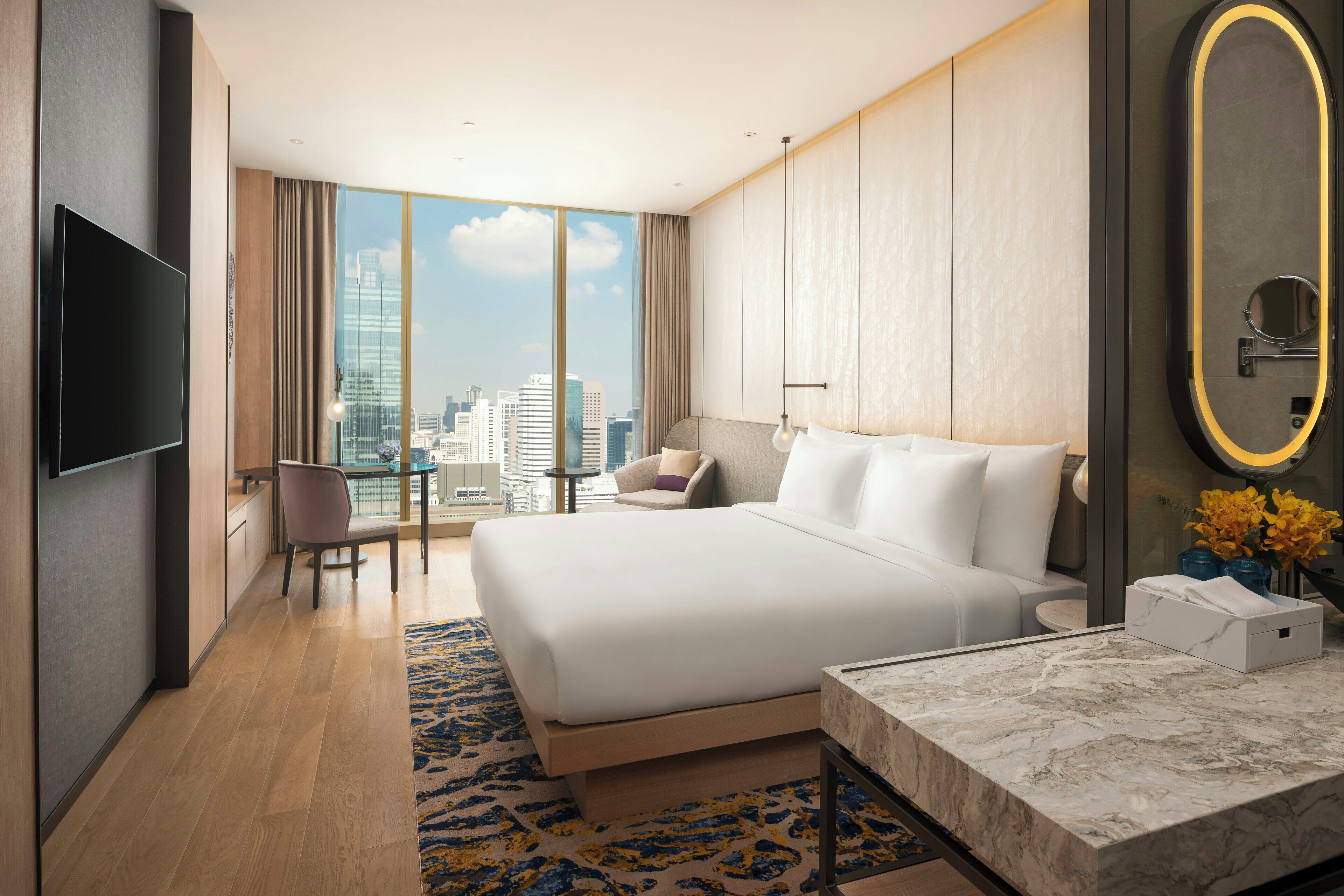 Egyptian cotton sheets, premium bedding, minibar, in-room safe