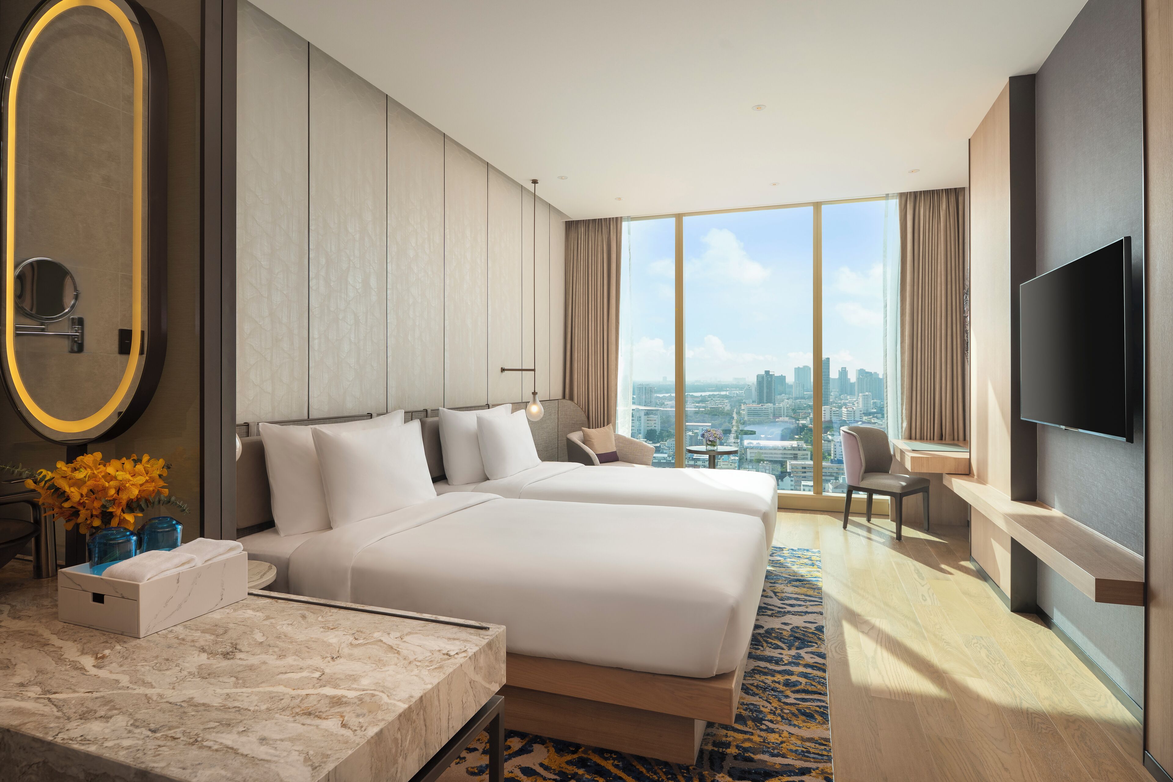 Egyptiska bomullslakan, sängtillbehör av högsta kvalitet och minibar