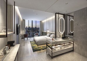 이집트산 면 시트, 고급 침구, 미니바, 객실 내 금고