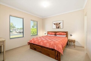 4 bedrooms, iron/ironing board, travel cot, bed sheets