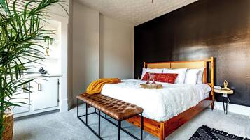 Egyptian cotton sheets, premium bedding, memory foam beds, free minibar