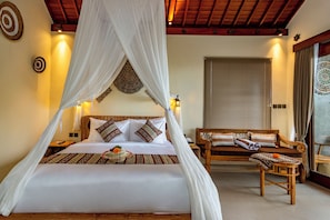 Villa, 1 Bedroom, Pool View | Premium bedding, bed sheets