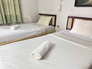 Desk, free WiFi, bed sheets