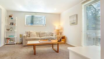 Chalet, 1 Bedroom, Beach View | Living area | Flat-screen TV