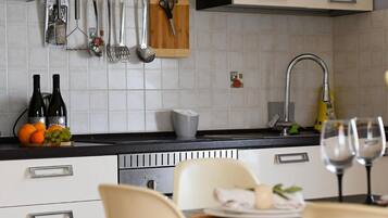 Apartment (Two Bedroom Apartment with Balcony) | Private kitchen | Fridge