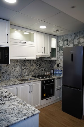 Microwave, oven, stovetop, dishwasher