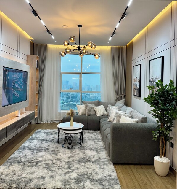 Smart TV, DVD player, music library, video library - Brand New -Very Luxurious,
2 Bedrooms Apartment (Ajman)