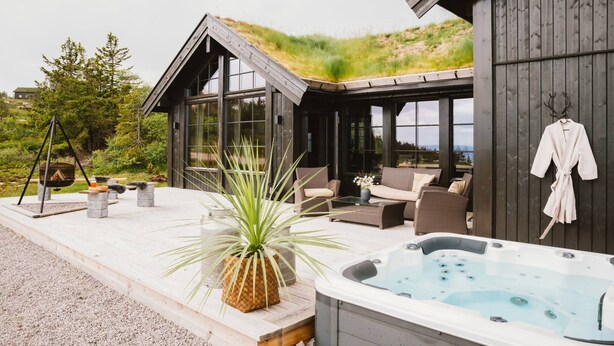 Terrace/patio - Cabin with jacuzzi on Lifjell (Bø i Telemark)