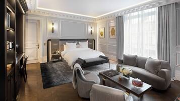 Premium bedding, free minibar items, in-room safe, desk