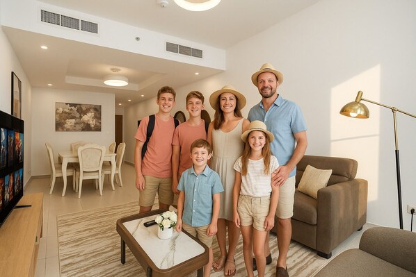 TV - Luxury 2BR near Burj Khalifa with Rooftop Pool, City & Canal Views, Free Parking (Dubai)