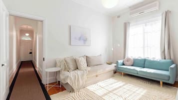 TV, DVD player, books, offices