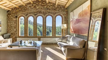 Televisión y chimenea