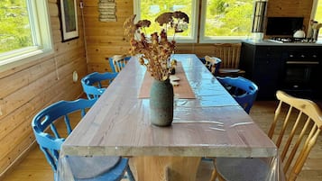 Cabin, 5 Bedrooms, Smoking, Patio | Dining room