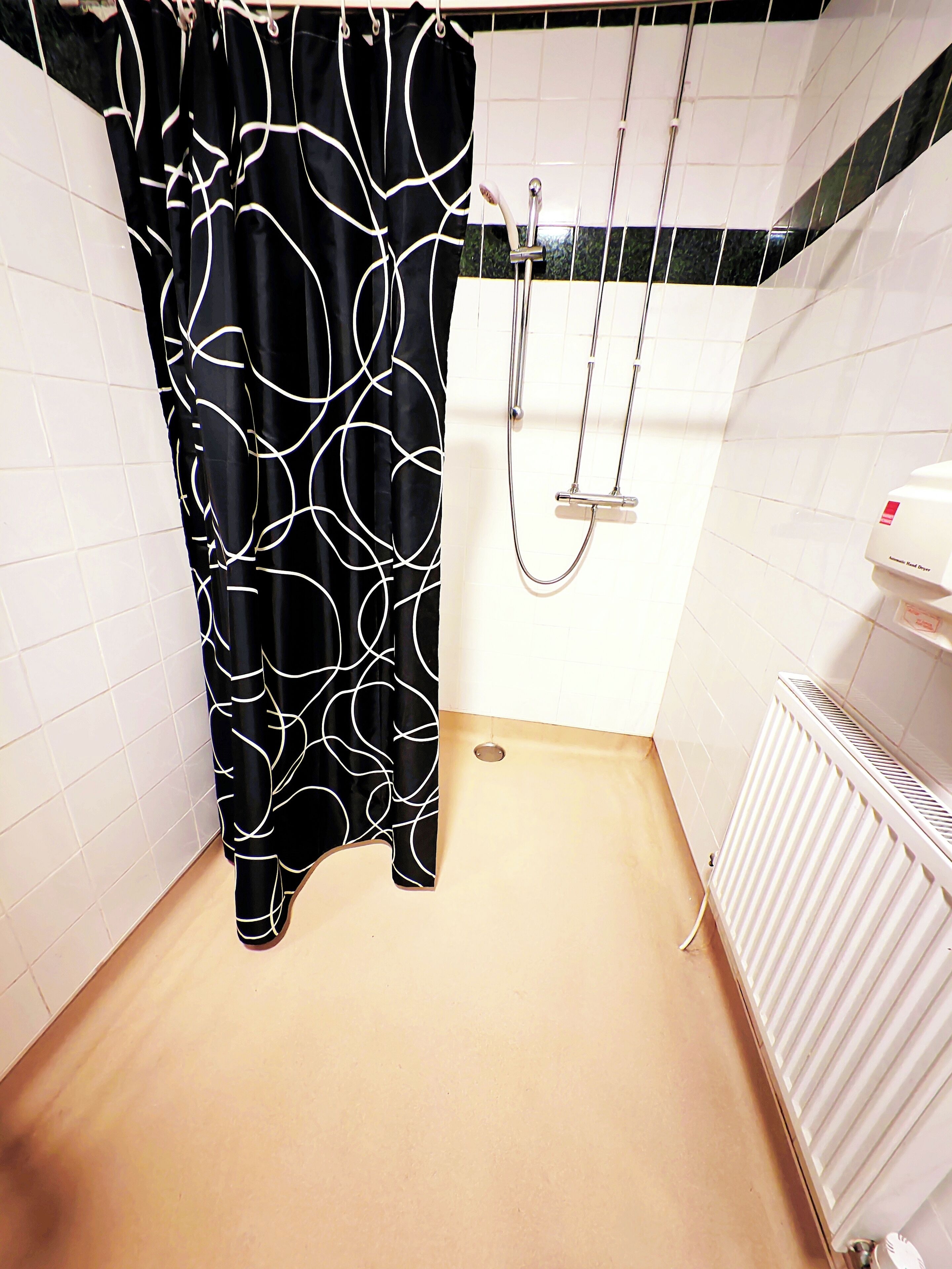 Shower, soap, toilet paper