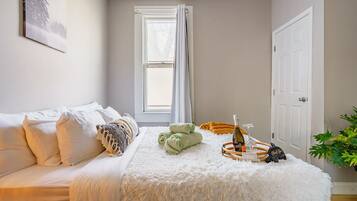 Egyptian cotton sheets, premium bedding, memory-foam beds, free minibar