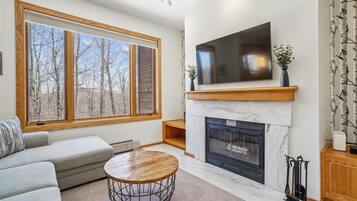 TV, fireplace, foosball, table tennis