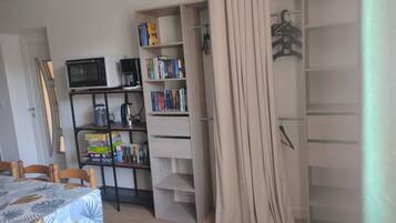 Desk, iron/ironing board, travel crib, free WiFi