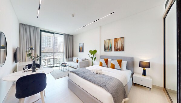 1 غرفة نوم ومكواة/لوح كي وواي فاي مجانًا وملاءات أسرّة