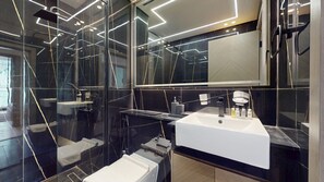 Hair dryer, towels