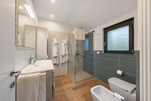 Dusche, Haartrockner, Handtücher