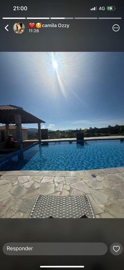 Chácara completa 5 quartos piscina, sauna, jacuzzi, churrasqueira e fogão lenha