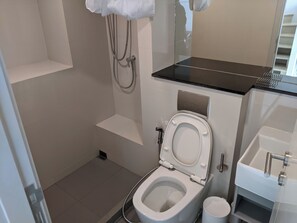 Sèche-cheveux, serviettes fournies, papier toilette