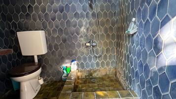 Dusche, Handtücher, Seife, Toilettenpapier