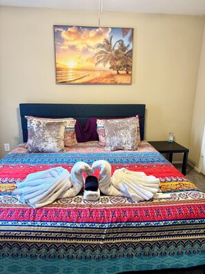 2 bedrooms, iron/ironing board, WiFi, bed sheets