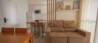 Apto Beira-mar com Vista Churrasqueira e Piscina