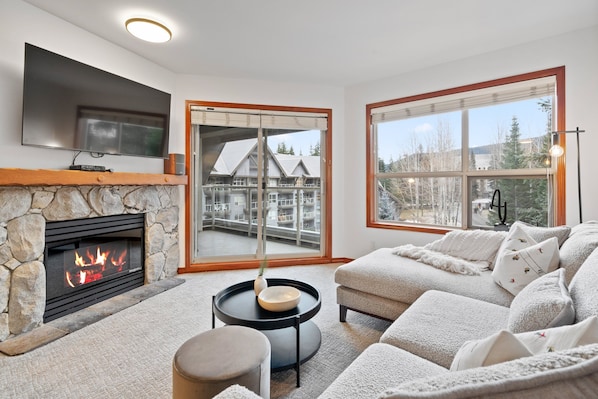 Apartment, Multiple Beds, Pool Access, Mountain View (Powder Peak at the Aspens) | Living area - Powder Peak at the Aspens (Whistler)