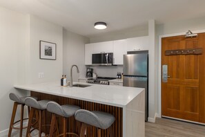 Condo, 1 King Bed with Sofa bed, Pool Access, Mountain View (The Treehouse at the Aspens) | Private kitchen - The Treehouse at the Aspens (Whistler)