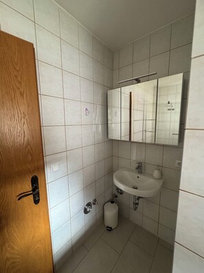 Shower, soap, toilet paper