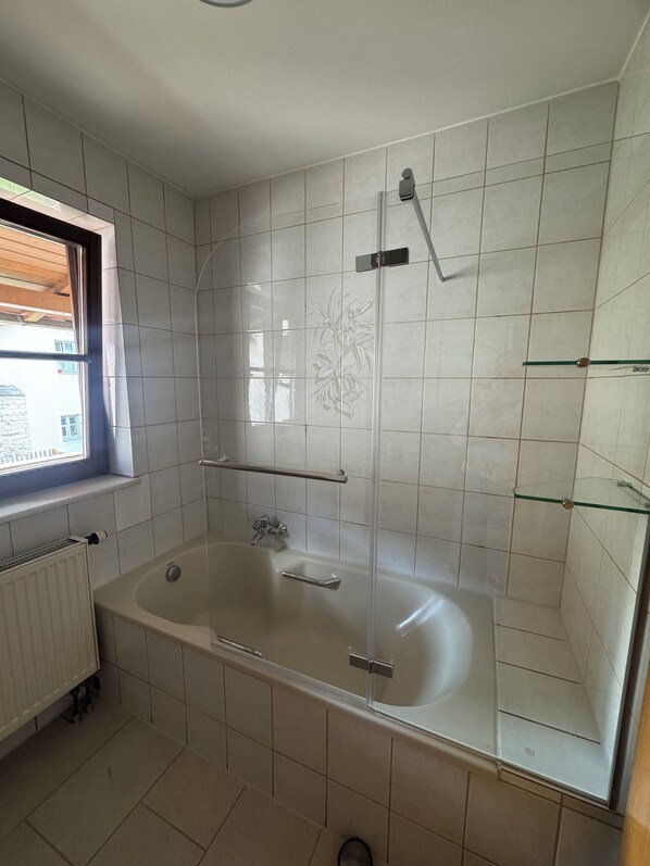 Shower, soap, toilet paper