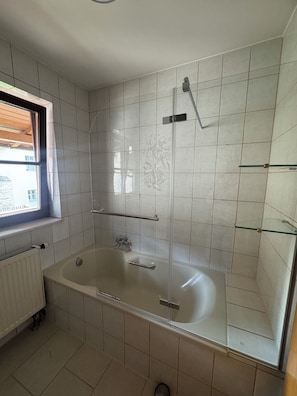Shower, soap, toilet paper