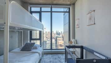 2 bedrooms, iron/ironing board, travel crib, WiFi